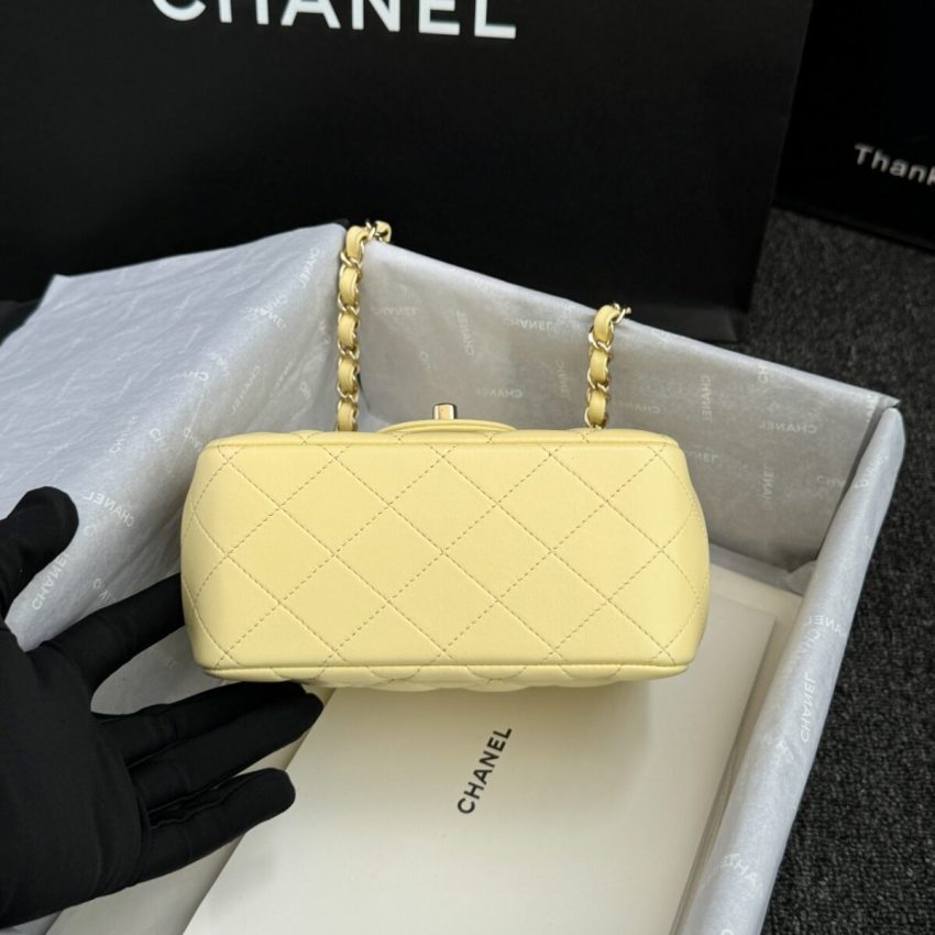 Chanel Classic Flap 17cm Yellow 4 CHANEL Classic Flap 17cm Yellow - imitation chanel bag detail 6