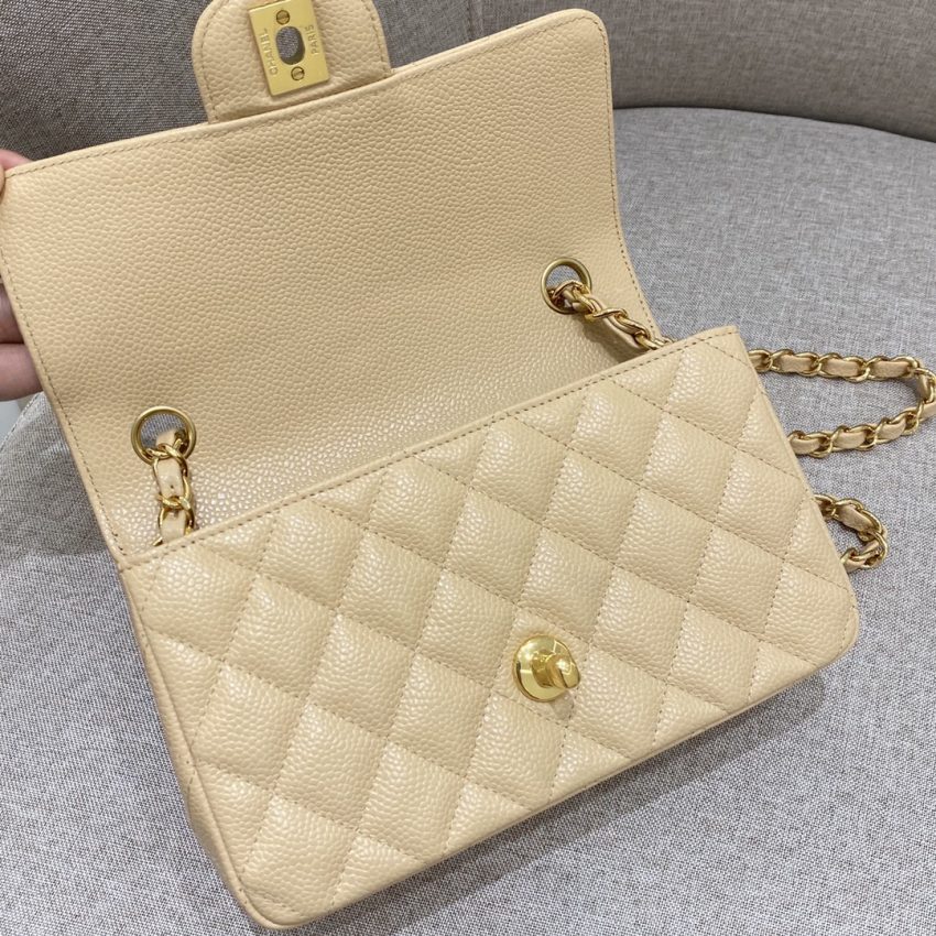 Chanel Classic Flap 20cm Apricot 5 CHANEL Classic Flap 20cm Apricot - chanel apricot bag replica detail 4