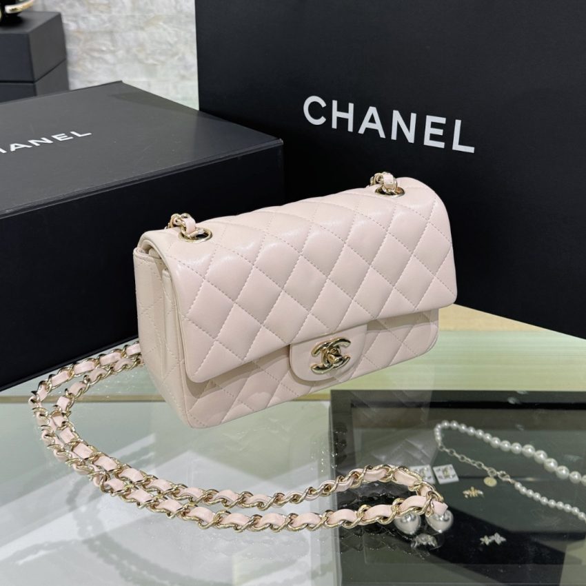 Chanel Classic Flap 20cm Beige 10 CHANEL Classic Flap 20cm Beige - chanel mini flap dupe detail 1