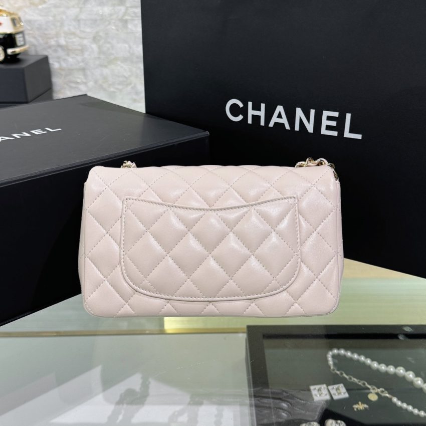 Chanel Classic Flap 20cm Beige 11 CHANEL Classic Flap 20cm Beige - chanel mini flap dupe detail 2