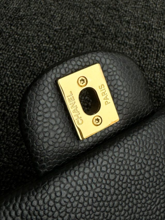 Chanel Classic Flap 20cm Black Caviar 3 CHANEL Classic Flap 20cm Black Caviar - chanel mini classic flap dupe detail 2