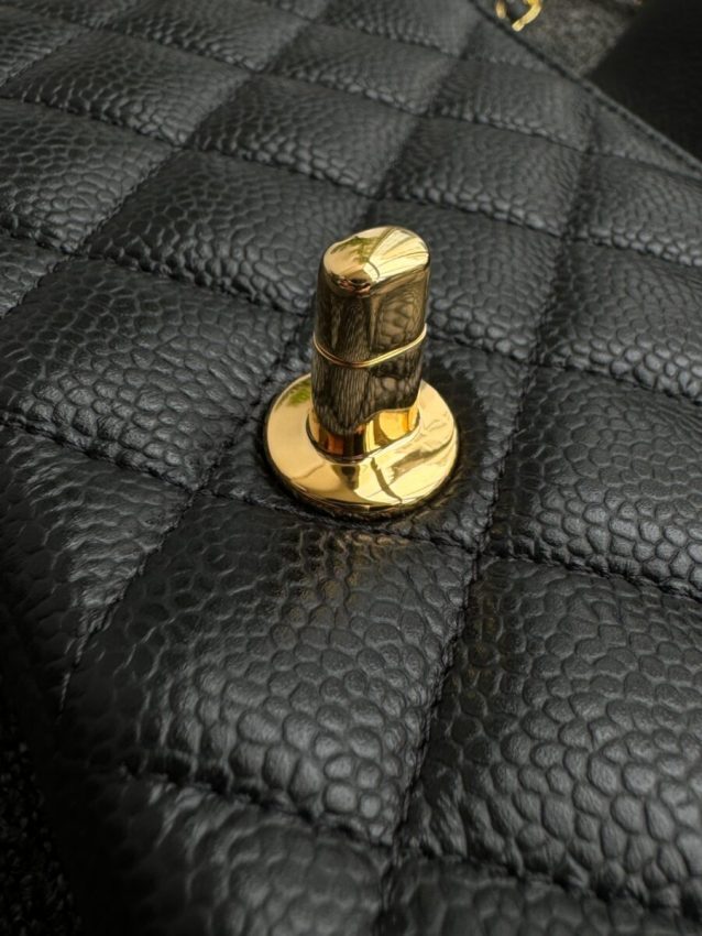Chanel Classic Flap 20cm Black Caviar 6 CHANEL Classic Flap 20cm Black Caviar - chanel mini classic flap dupe detail 5