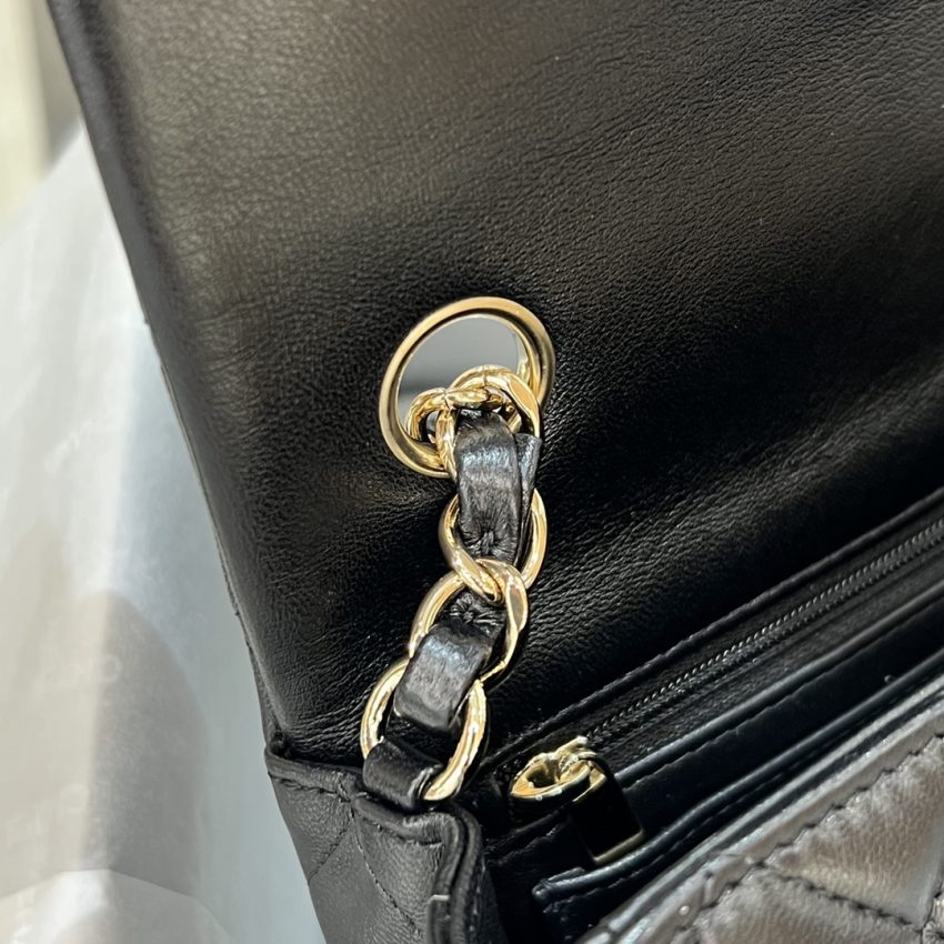 Chanel Classic Flap 20cm Black 8 CHANEL Classic Flap 20cm Black - fake chanel 20cm black detail 7