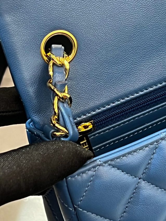 Chanel Classic Flap 20cm Blue 2 CHANEL Classic Flap 20cm Blue - chanel 20cm blue replica detail 1