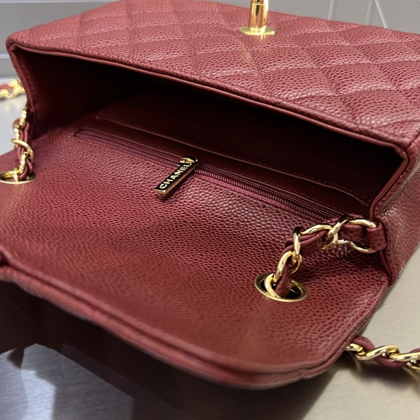 Chanel Classic Flap 20cm Burgundy 8 CHANEL Classic Flap 20cm Burgundy - chanel burgundy flap replica detail 7