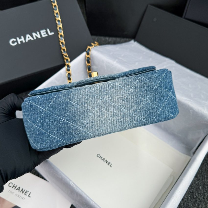 Chanel Classic Flap 20cm Denim 2 CHANEL Classic Flap 20cm Denim - chanel denim bag dupe detail 4
