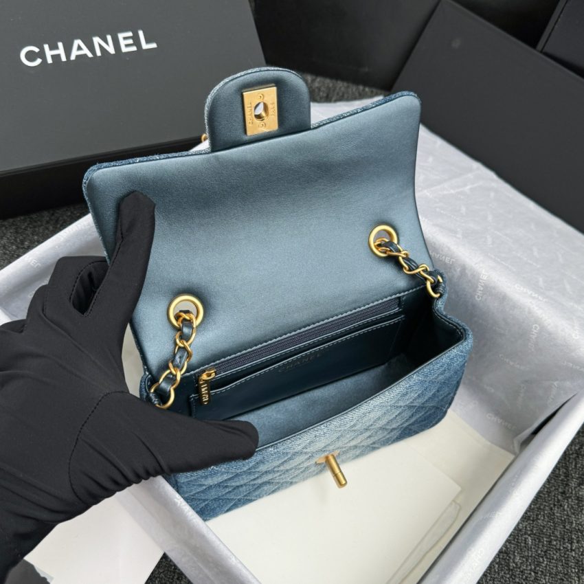 Chanel Classic Flap 20cm Denim 4 CHANEL Classic Flap 20cm Denim - chanel denim bag dupe detail 6