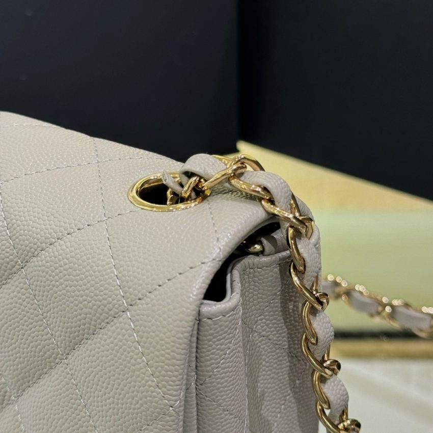 CHANEL Classic Flap 20cm Gray - fake chanel bag detail 7