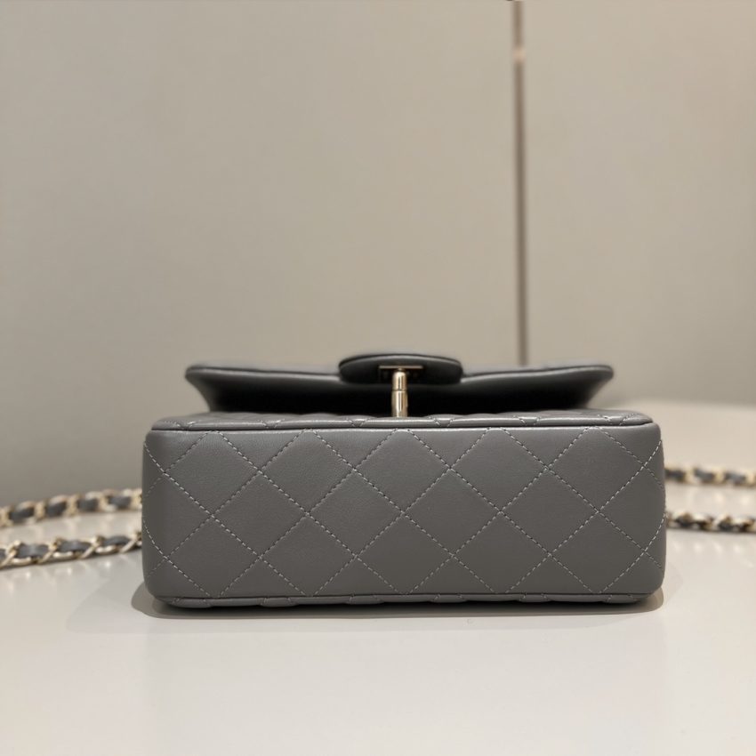 Chanel Classic Flap 20cm Grey 3 CHANEL Classic Flap 20cm Grey - chanel grey bag dupe detail 2