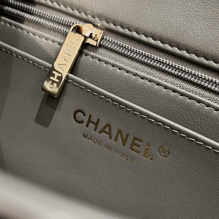 Chanel Classic Flap 20cm Grey 8 CHANEL Classic Flap 20cm Grey - chanel grey bag dupe detail 7