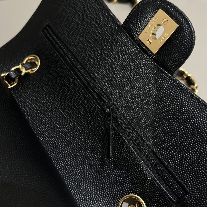 Chanel Classic Flap 23cm Black Caviar 2 CHANEL Classic Flap 23cm Black Caviar - chanel medium flap dupe detail 1