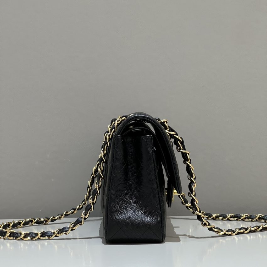 Chanel Classic Flap 23cm Black Caviar 4 CHANEL Classic Flap 23cm Black Caviar - chanel medium flap dupe detail 3