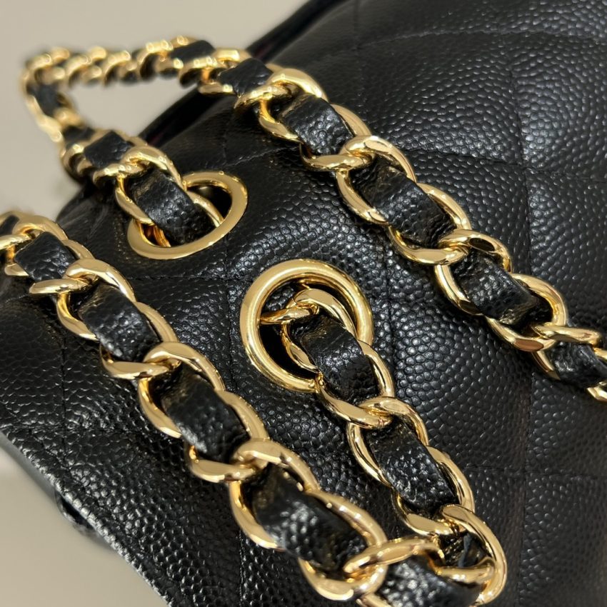 Chanel Classic Flap 23cm Black Caviar 5 CHANEL Classic Flap 23cm Black Caviar - chanel medium flap dupe detail 4