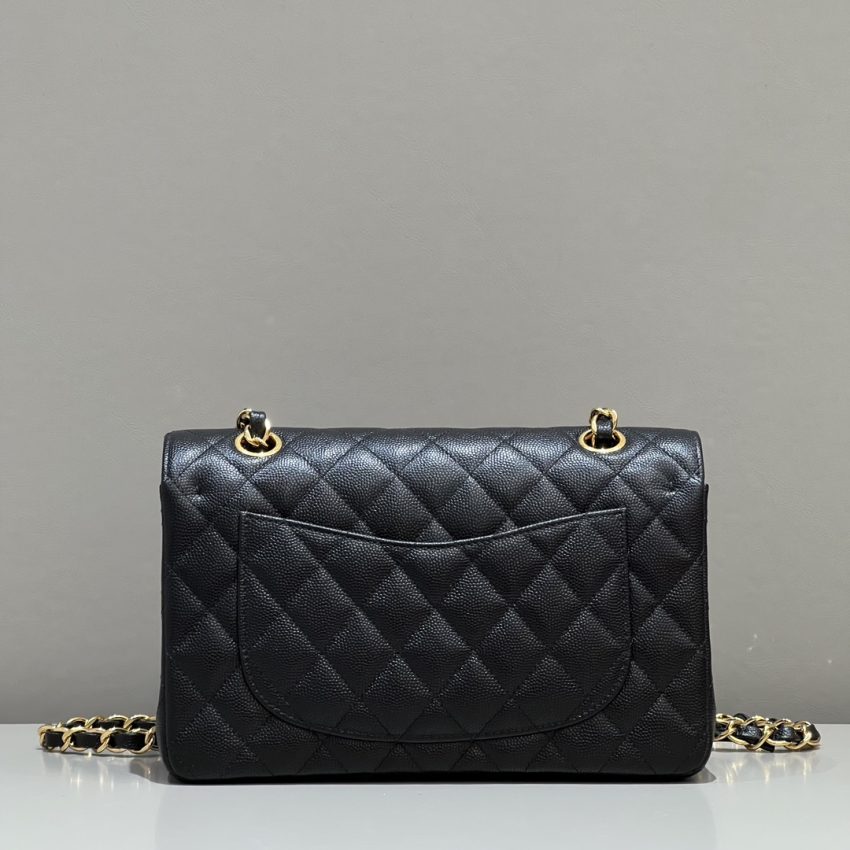 Chanel Classic Flap 23cm Black Caviar 6 CHANEL Classic Flap 23cm Black Caviar - chanel medium flap dupe detail 5
