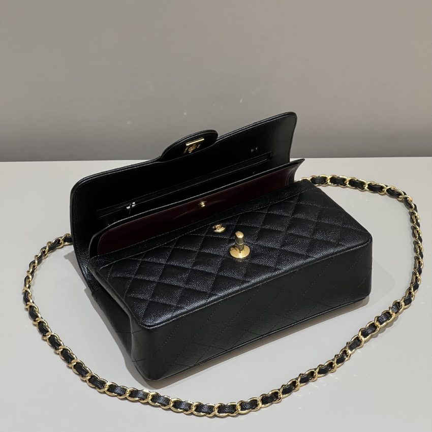 Chanel Classic Flap 23cm Black Caviar 7 CHANEL Classic Flap 23cm Black Caviar - chanel medium flap dupe detail 6
