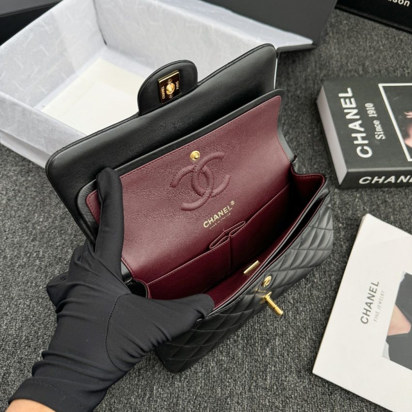 Chanel Classic Flap 23cm Black 5 CHANEL Classic Flap 23cm Black - chanel 23cm flap dupe detail 7