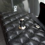 CHANEL Classic Flap 23cm Black Silver - luxury bag dupe detail 3