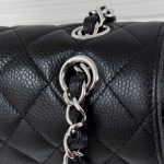 CHANEL Classic Flap 23cm Black Silver - luxury bag dupe detail 8