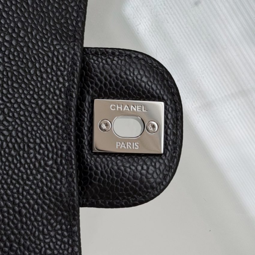 CHANEL Classic Flap 23cm Black Silver - luxury bag dupe detail 9
