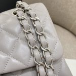 CHANEL Classic Flap 23cm Dove Grey - designer bag dupe detail 5