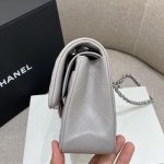 CHANEL Classic Flap 23cm Dove Grey - designer bag dupe detail 7