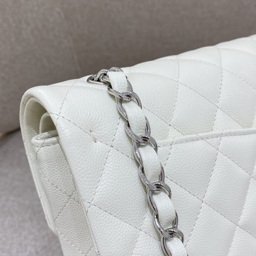 Chanel Classic Flap 23cm White 7 CHANEL Classic Flap 23cm White - chanel flap bag replica detail 6