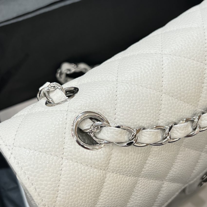 Chanel Classic Flap 23cm White Silver 4 CHANEL Classic Flap 23cm White Silver - chanel lookalike bag detail 3