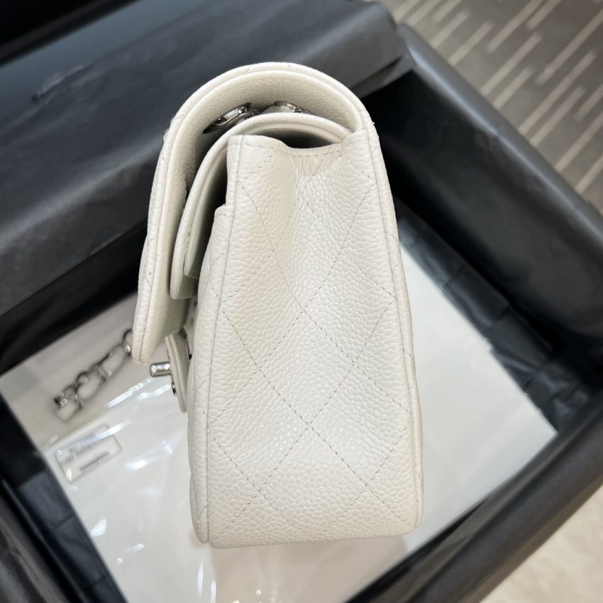 Chanel Classic Flap 23cm White Silver 5 CHANEL Classic Flap 23cm White Silver - chanel lookalike bag detail 4