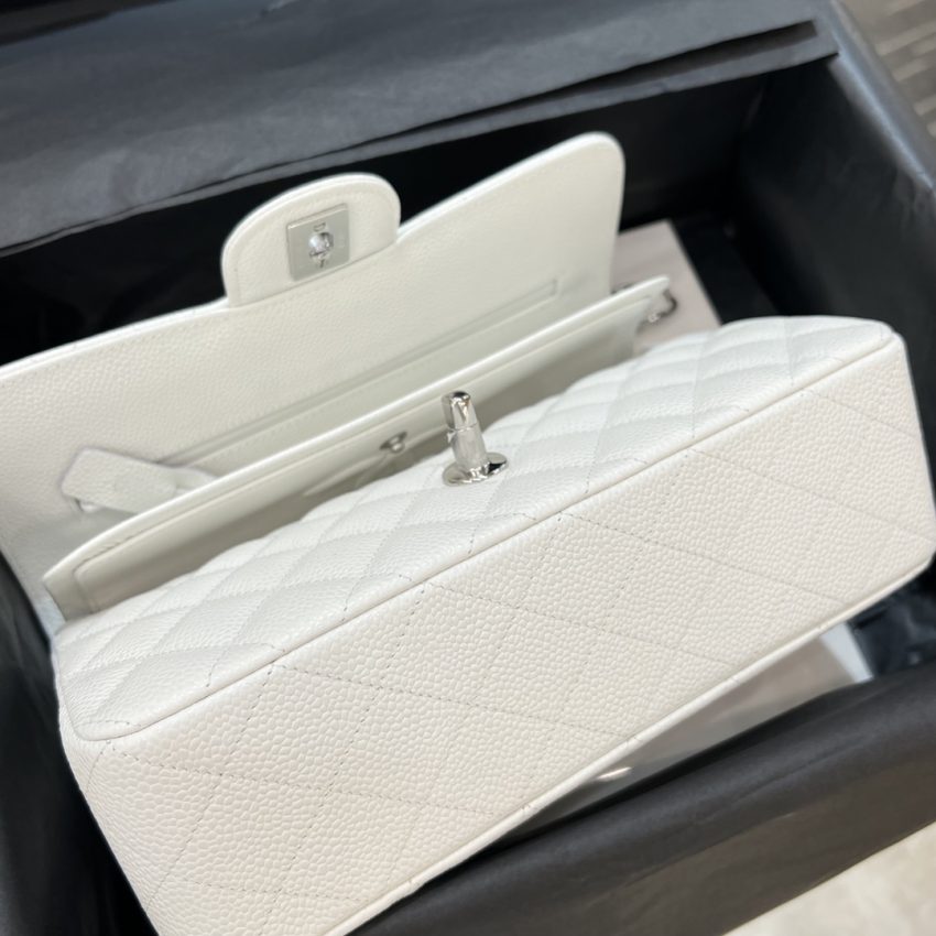 Chanel Classic Flap 23cm White Silver 6 CHANEL Classic Flap 23cm White Silver - chanel lookalike bag detail 5