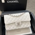 Chanel Classic Flap 23cm White Silver 8 CHANEL Classic Flap 23cm White Silver - chanel lookalike bag detail 7