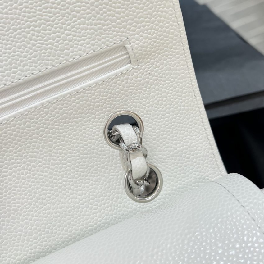 Chanel Classic Flap 23cm White Silver 9 CHANEL Classic Flap 23cm White Silver - chanel lookalike bag detail 8