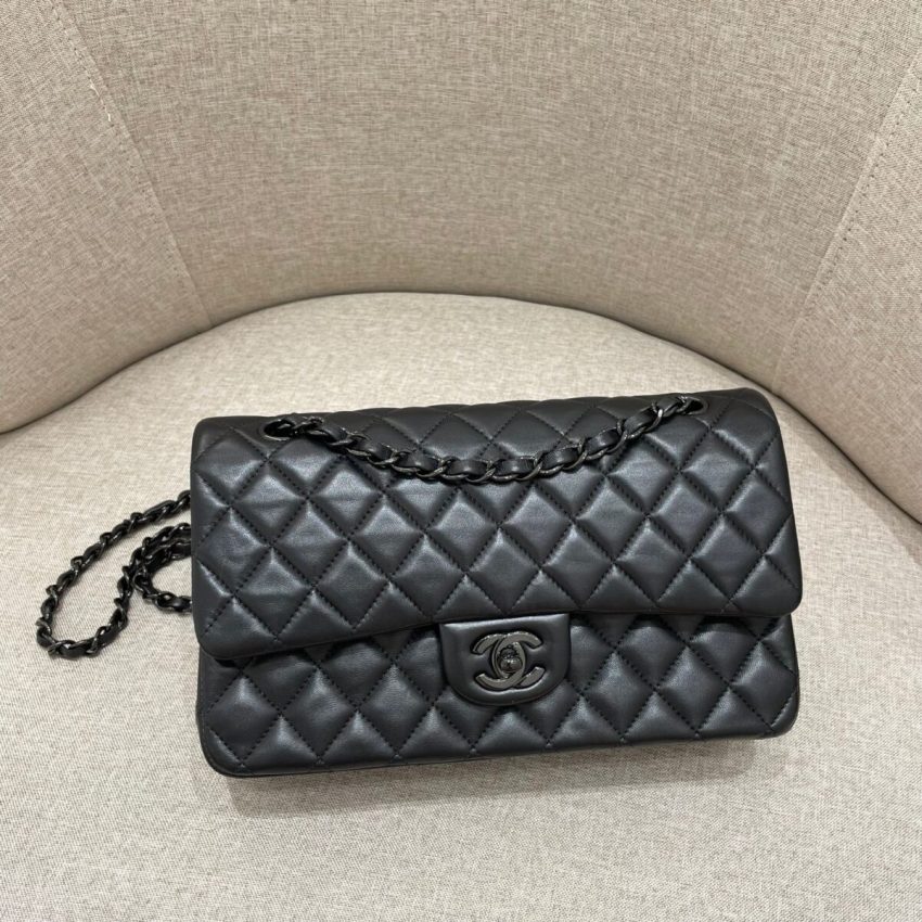 CHANEL Classic Flap 25cm All Black - chanel all black replica detail 1