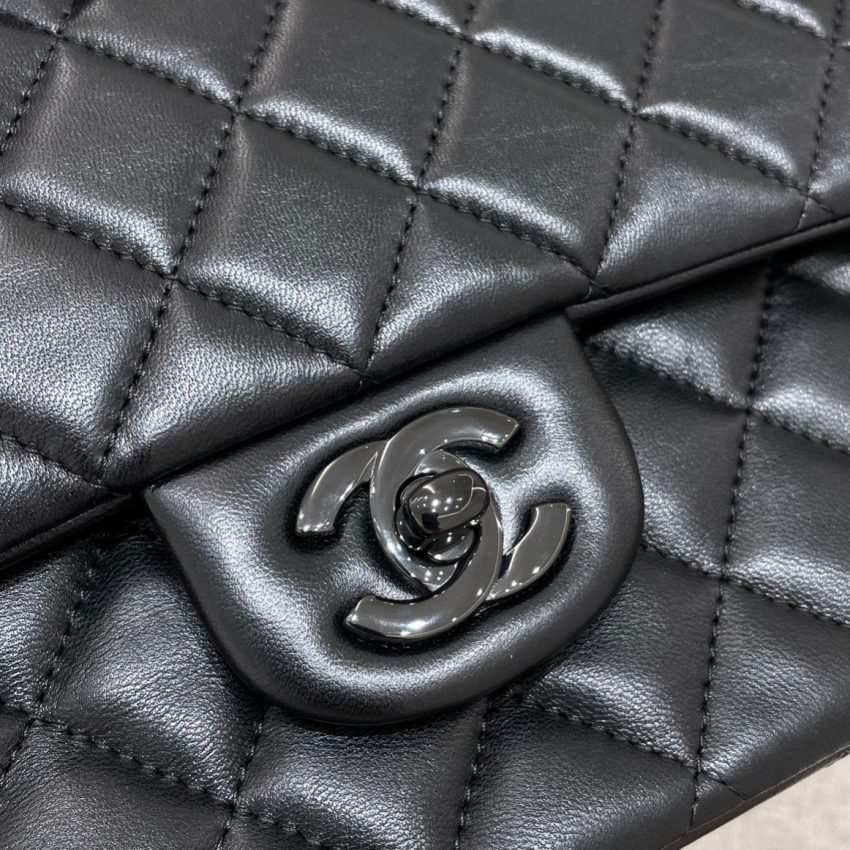 CHANEL Classic Flap 25cm All Black - chanel all black replica detail 4