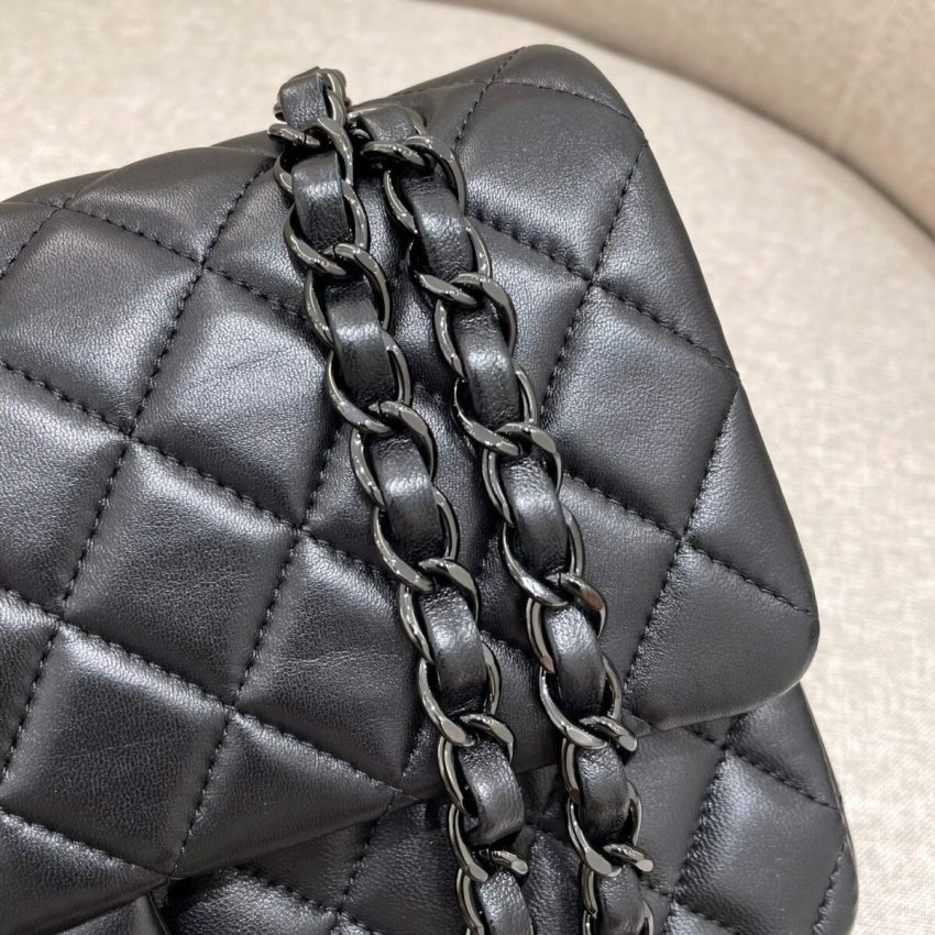 CHANEL Classic Flap 25cm All Black - chanel all black replica detail 5