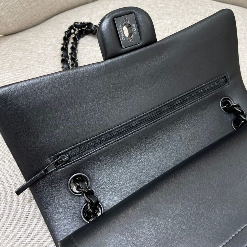 CHANEL Classic Flap 25cm All Black - chanel all black replica detail 7