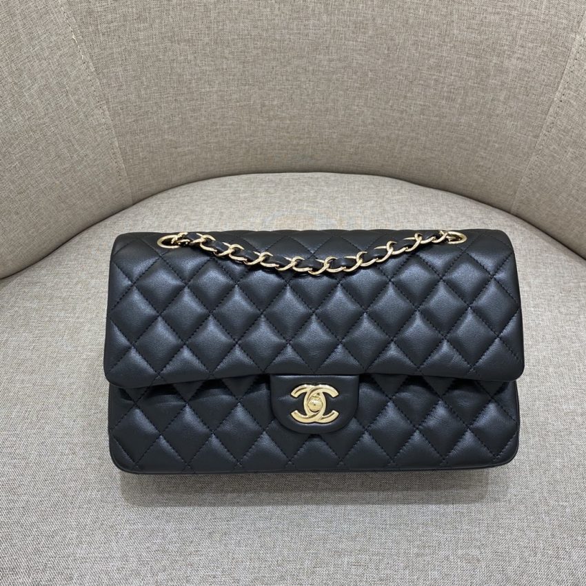 Chanel Classic Flap 25cm Black Gold 3 CHANEL Classic Flap 25cm Black Gold - chanel jumbo replica detail 2