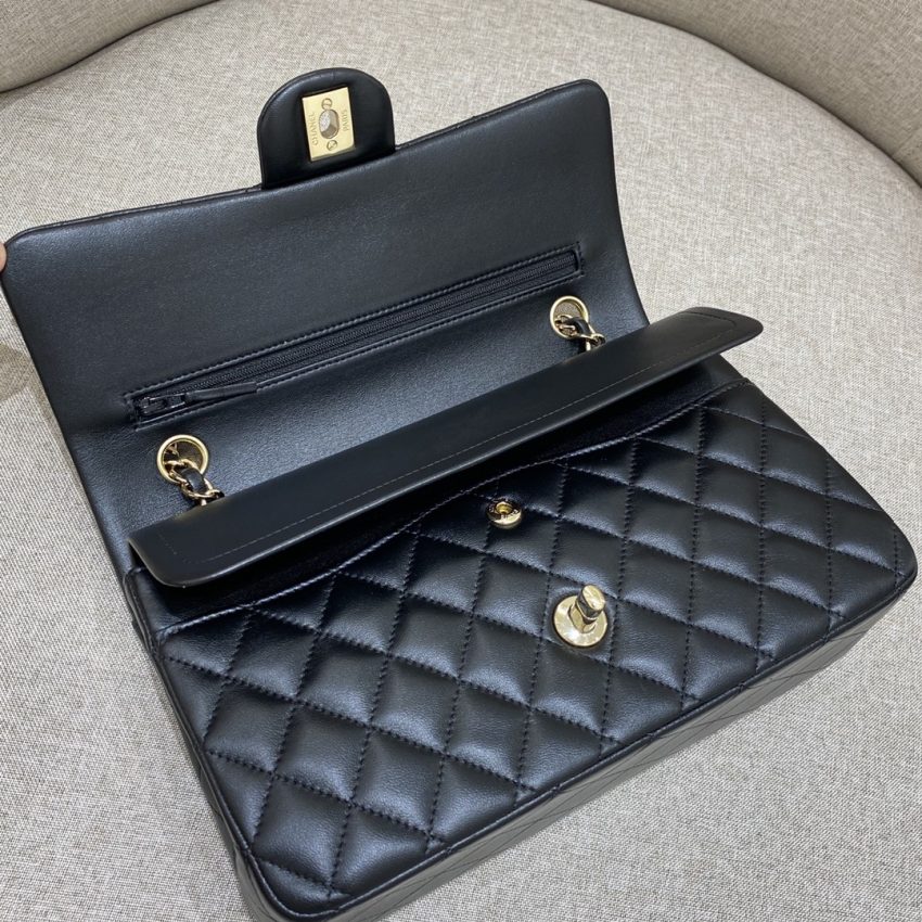 Chanel Classic Flap 25cm Black Gold 8 CHANEL Classic Flap 25cm Black Gold - chanel jumbo replica detail 7
