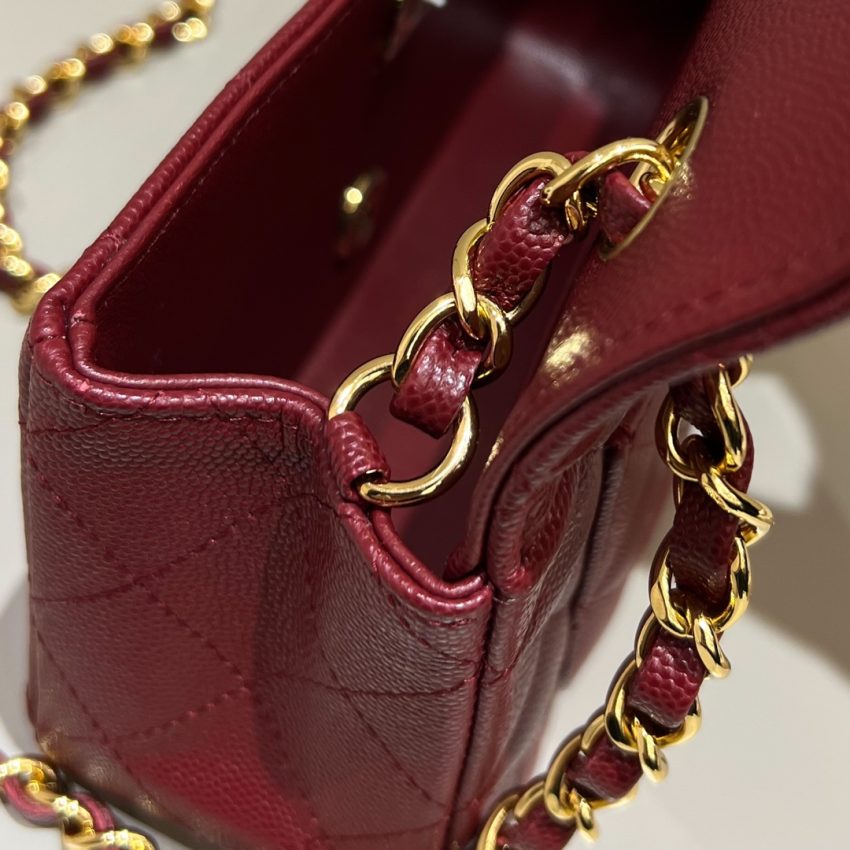 Chanel Classic Flap 25cm Burgundy 7 CHANEL Classic Flap 25cm Burgundy - chanel burgundy bag dupe detail 6