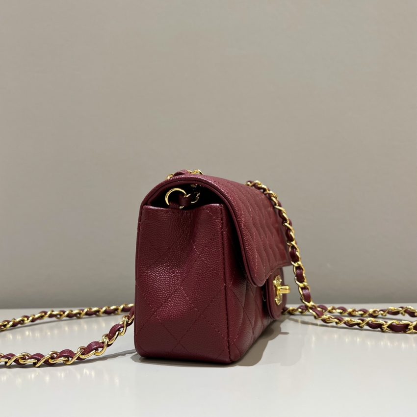 Chanel Classic Flap 25cm Burgundy 8 CHANEL Classic Flap 25cm Burgundy - chanel burgundy bag dupe detail 7