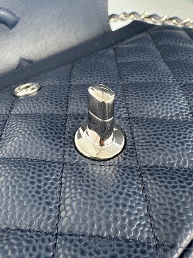 Chanel Classic Flap 25cm Dark Blue 4 CHANEL Classic Flap 25cm Dark Blue - best chanel dupe detail 3