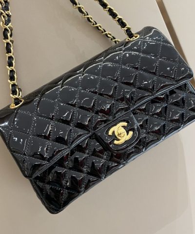 CHANEL Classic Flap 25cm Patent Black