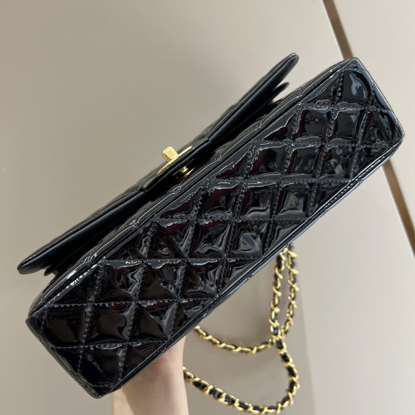 Chanel Classic Flap 25cm Patent Black 2 CHANEL Classic Flap 25cm Patent Black - chanel patent leather replica detail 1