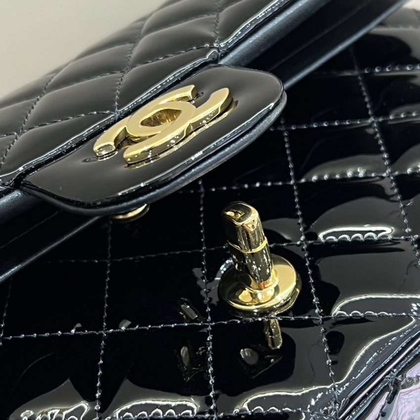 Chanel Classic Flap 25cm Patent Black 3 CHANEL Classic Flap 25cm Patent Black - chanel patent leather replica detail 2