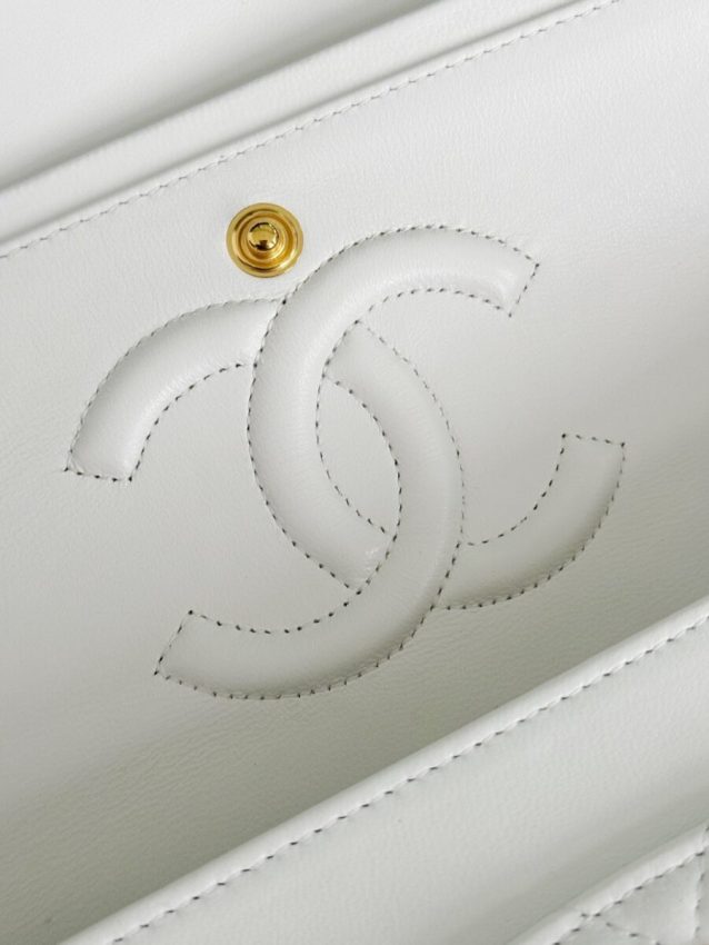 Chanel Classic Flap 25cm White 3 CHANEL Classic Flap 25cm White - chanel white bag replica detail 2