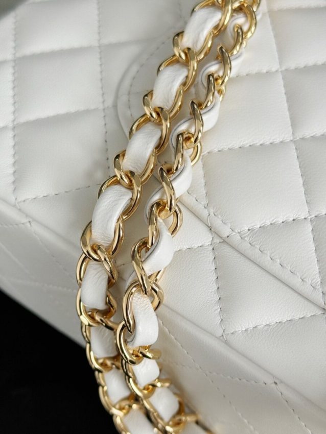 Chanel Classic Flap 25cm White 6 CHANEL Classic Flap 25cm White - chanel white bag replica detail 5