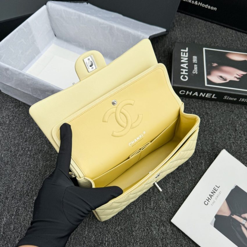 Chanel Classic Flap 25cm Yellow 2 CHANEL Classic Flap 25cm Yellow - chanel yellow bag dupe detail 3