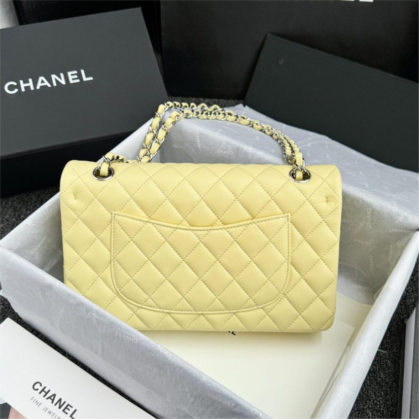 Chanel Classic Flap 25cm Yellow 4 CHANEL Classic Flap 25cm Yellow - chanel yellow bag dupe detail 5