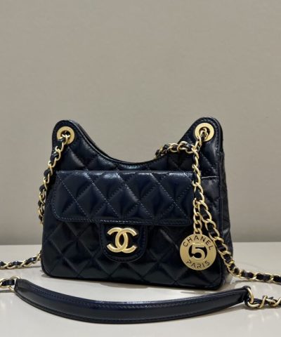 CHANEL Hobo Small Dark Blue