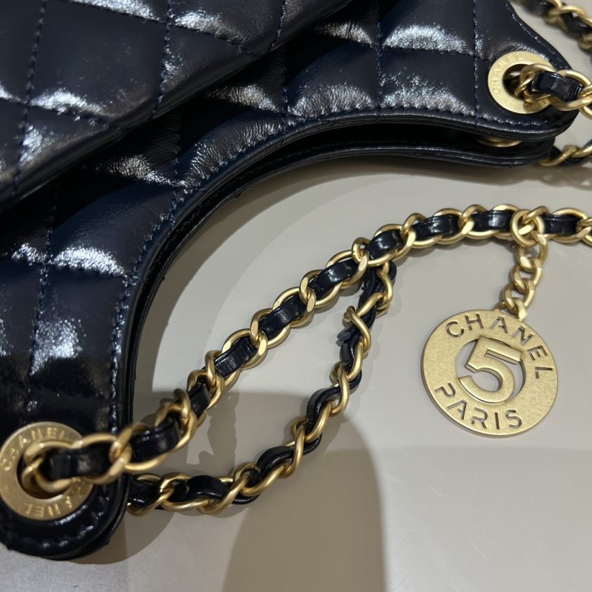 Chanel Hobo Small Dark Blue 4 CHANEL Hobo Small Dark Blue - chanel small hobo dark blue dupe detail 3