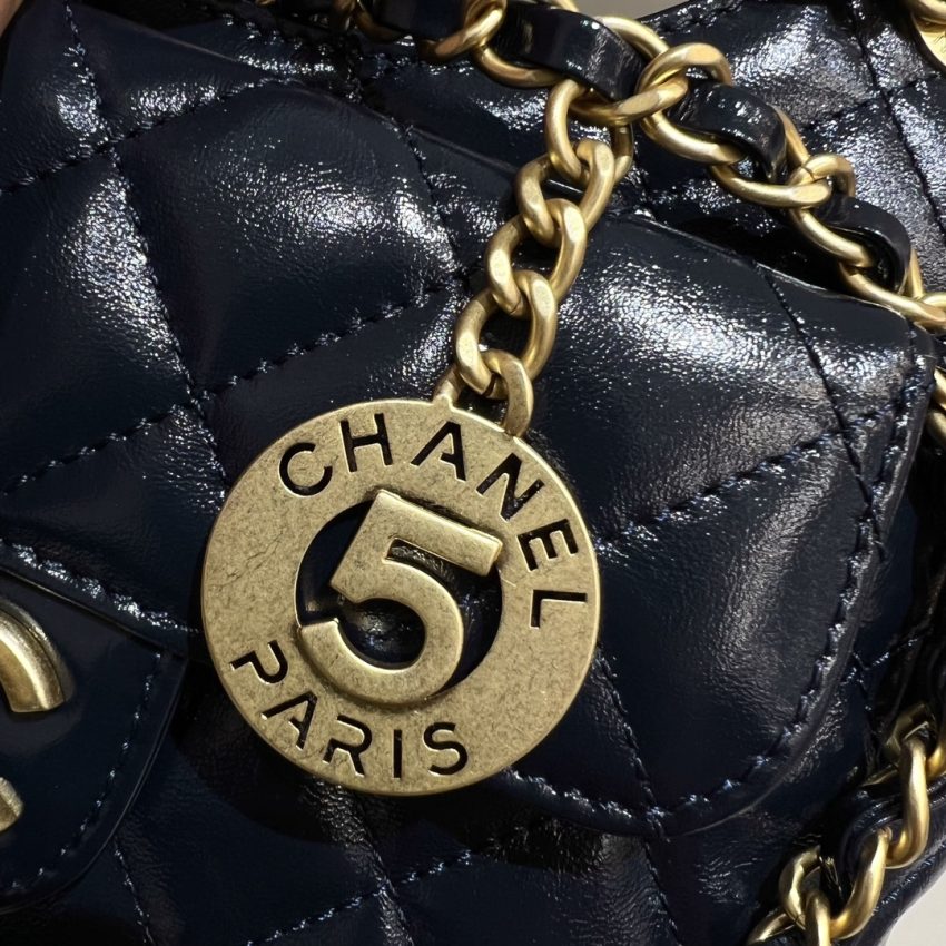 Chanel Hobo Small Dark Blue 7 CHANEL Hobo Small Dark Blue - chanel small hobo dark blue dupe detail 6